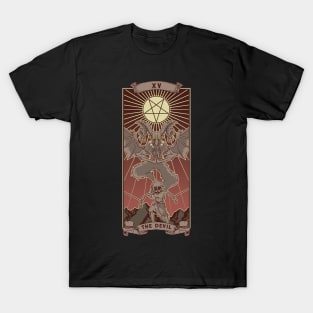 The Devil Tarot Card XV Pentagram Goth Vintage Pagan Wicca T-Shirt